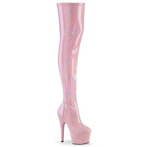 Pleaser Pink Iridescent Platform Boots